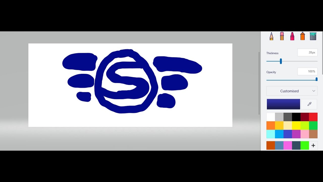 Drawing SIMSON CAR COMPANY logo in Paint 3D