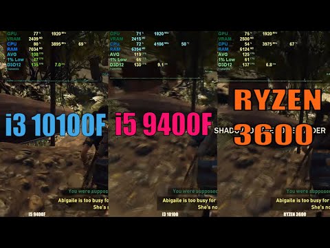 I5 9400f Vs I3 Vs Ryzen 3600 Youtube