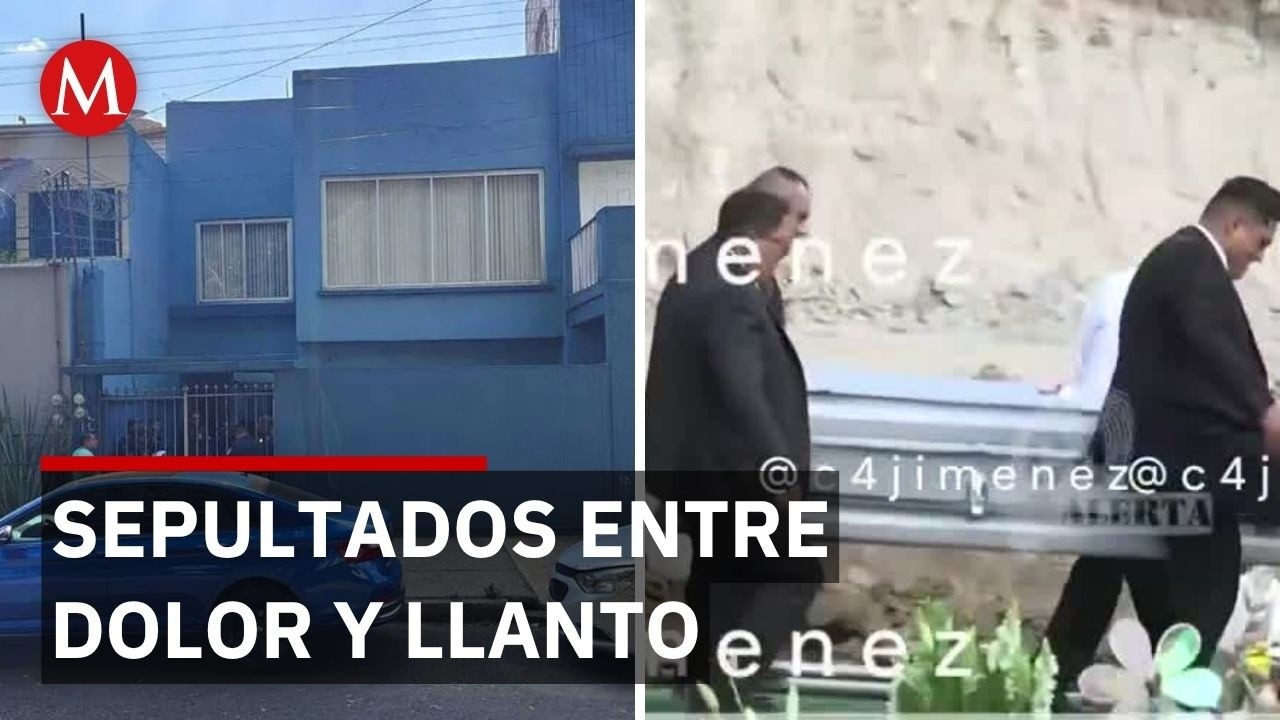 Entre exigencias de justicia sepultan a familia asesinada en Azcapotzalco