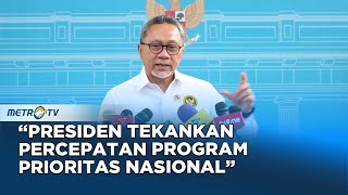 Keterangan Pers Menko Pangan Zulkifli Hasan Presiden Bakal Percepat Program Prioritas Nasional
