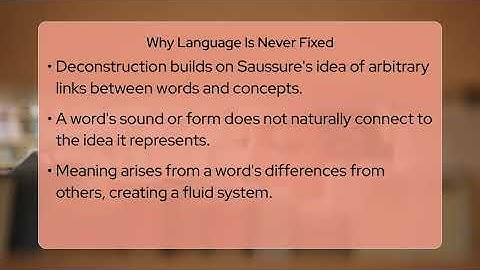 How Does Deconstruction View Language