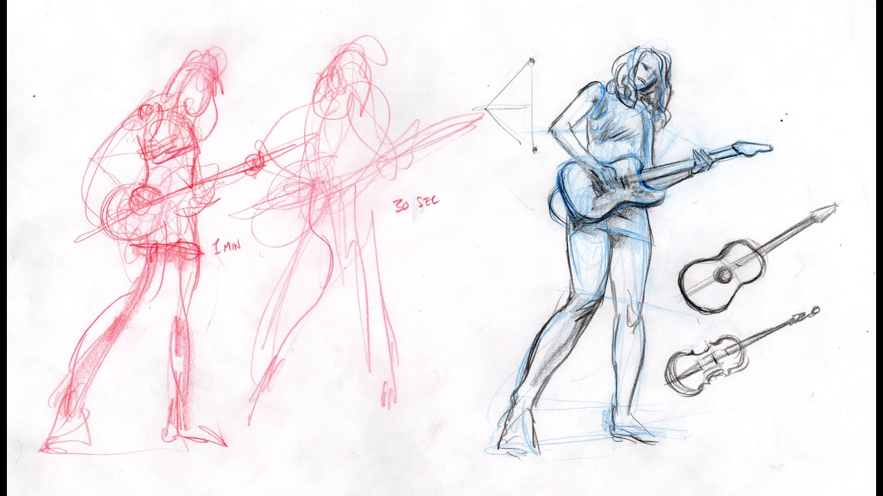 Notes on drawing musicians for Dynamic Drawing YouTube
