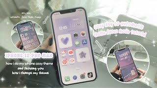 customize my iphone with me 📲🍃#cozy day 🩷 automatic theme || focus mode tutorial ♡ |#aesthetic