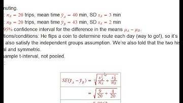 Two-sample t-interval example