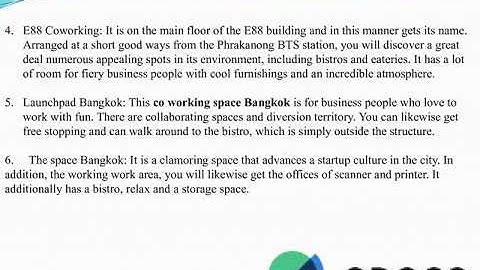 10 best Coworking space in Bangkok