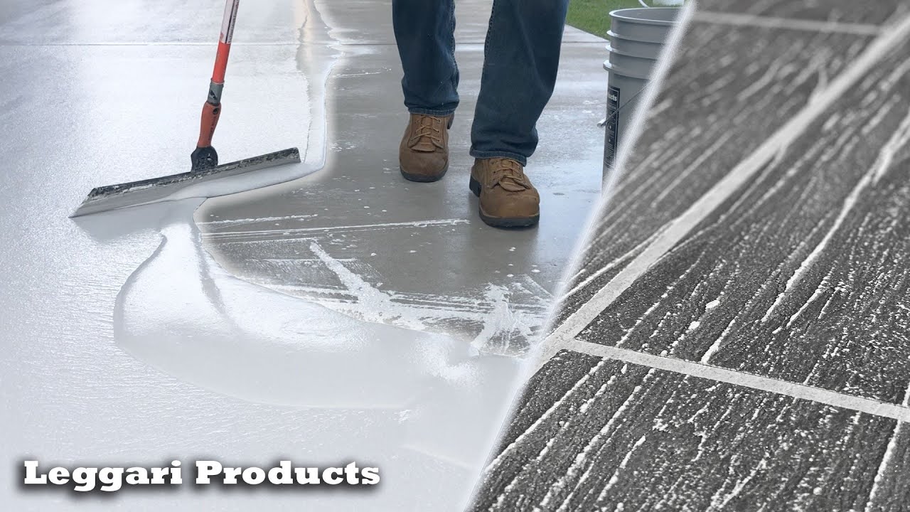 Amazing Concrete Patio Transformation Make Faux Wood Planks Over Concrete With Concrete Overlay Youtube