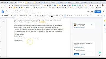 Tech Tip Tuesday - Mention a User Directly in Google Docs