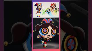 Pomni as powerpuff girl❤️💙 #shorts #ytshorts #digitalart #poppyplaytime