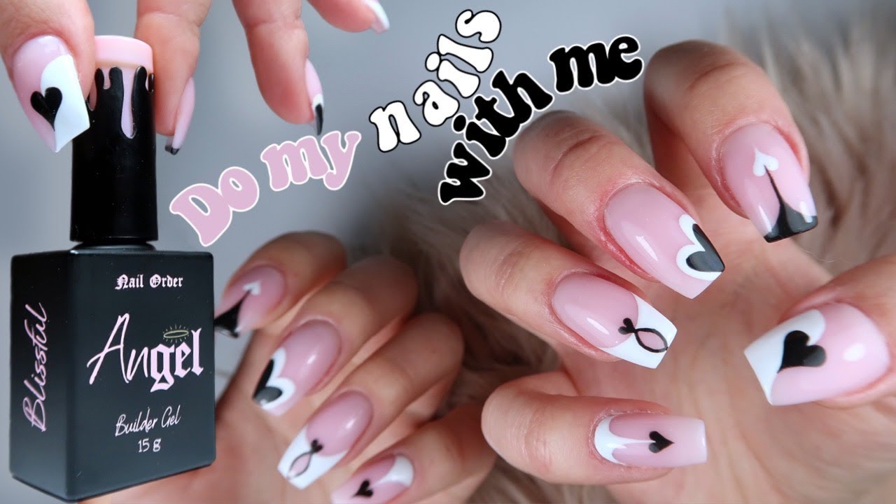 Сделайте мне маникюр вместе со мной 💅🏻 Наращивание ногтей гелем и дизайн ногтей ко Дню святого Ва...