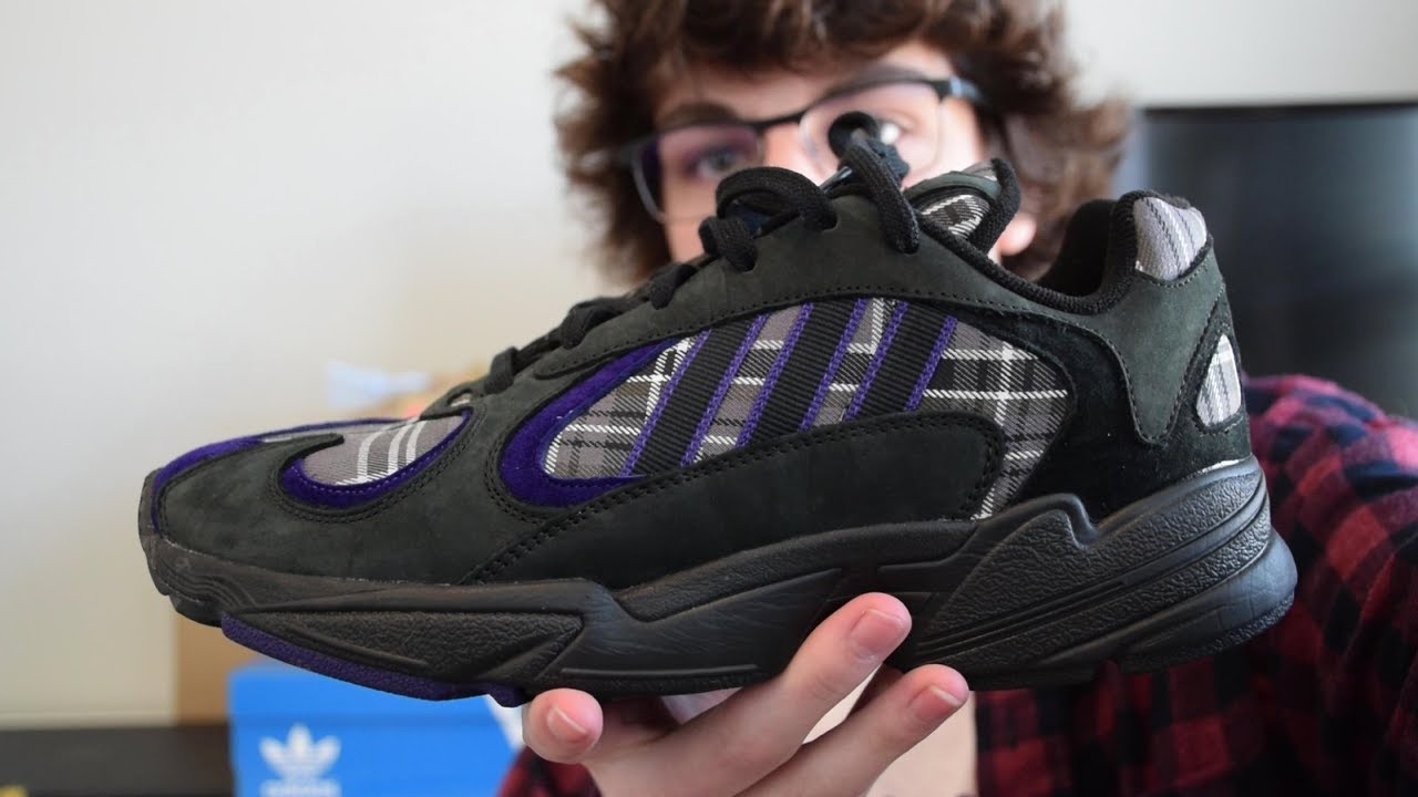 purple adidas yung 1