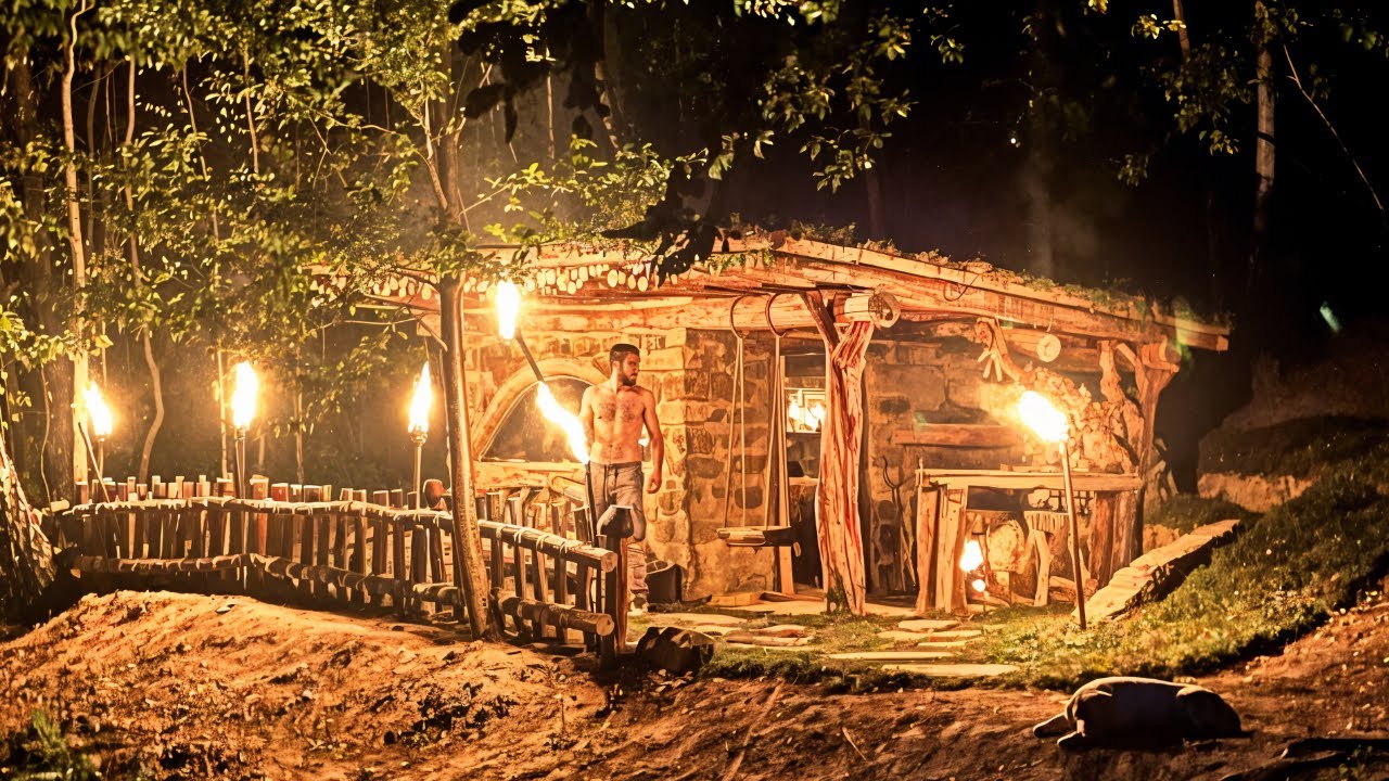 Warm Stone House from Scratch. Bushcraft Survival Without a Nail
