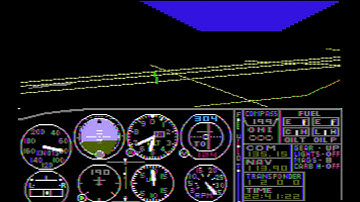 Flight Simulator - 1982 - IBM PC with CGA composite -  Nightflight - Emulated in PCE