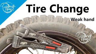 Quick and easy tire change on a rear tube motorcycle tire