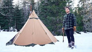 UNE NUIT DANS LA FORÊT EN PLEIN HIVER (dans un tipi)