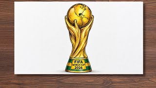 FIFA World Cup 2026 Trophy Drawing ⚽🏆 | Hand Drawn & Colored Sketch | Easy Football Art