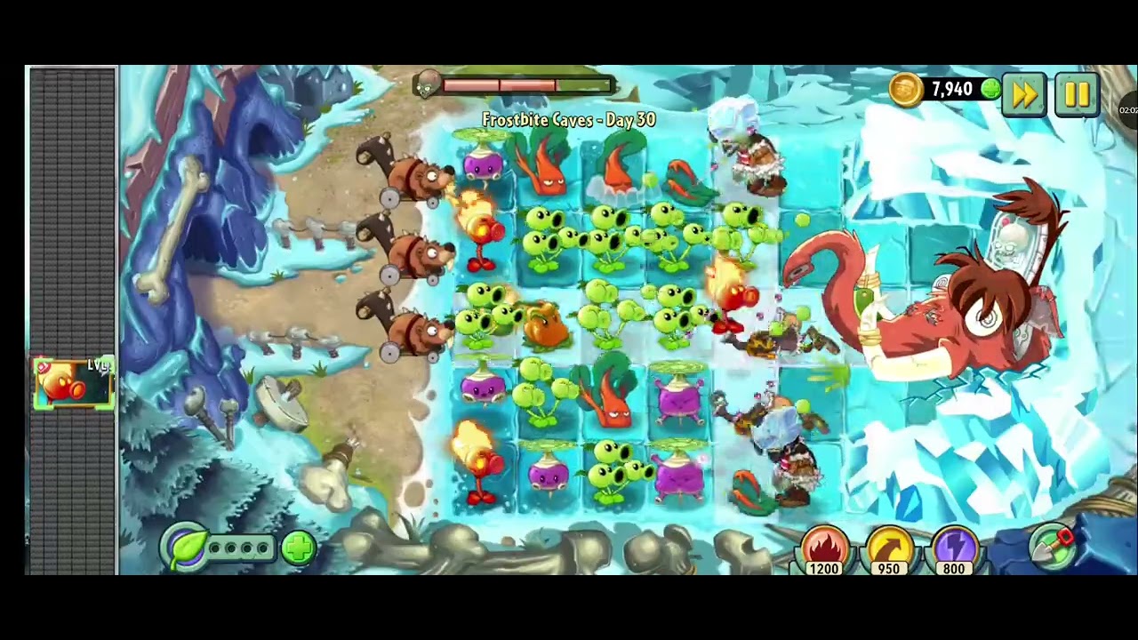 Plants vs zombies 2 Frostbite caves zomboss