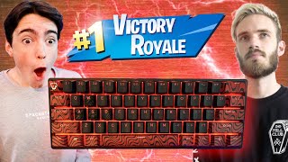 I WON with PewDiePie&#39;s KEYBOARD!! - Fortnite Battle Royale