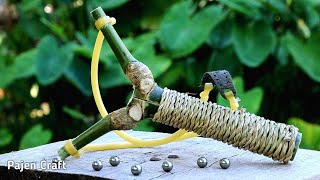 Bamboo Craft  How To Make Powerful Survival Bamboo Slingshot
