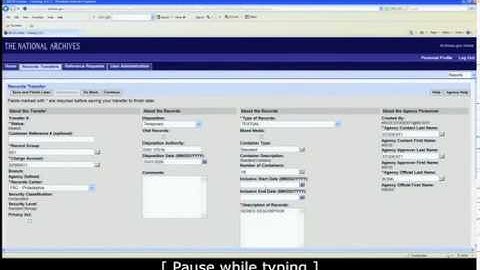 ARCIS Training Module 6: Records Transfers - Create a new transfer using the copy function