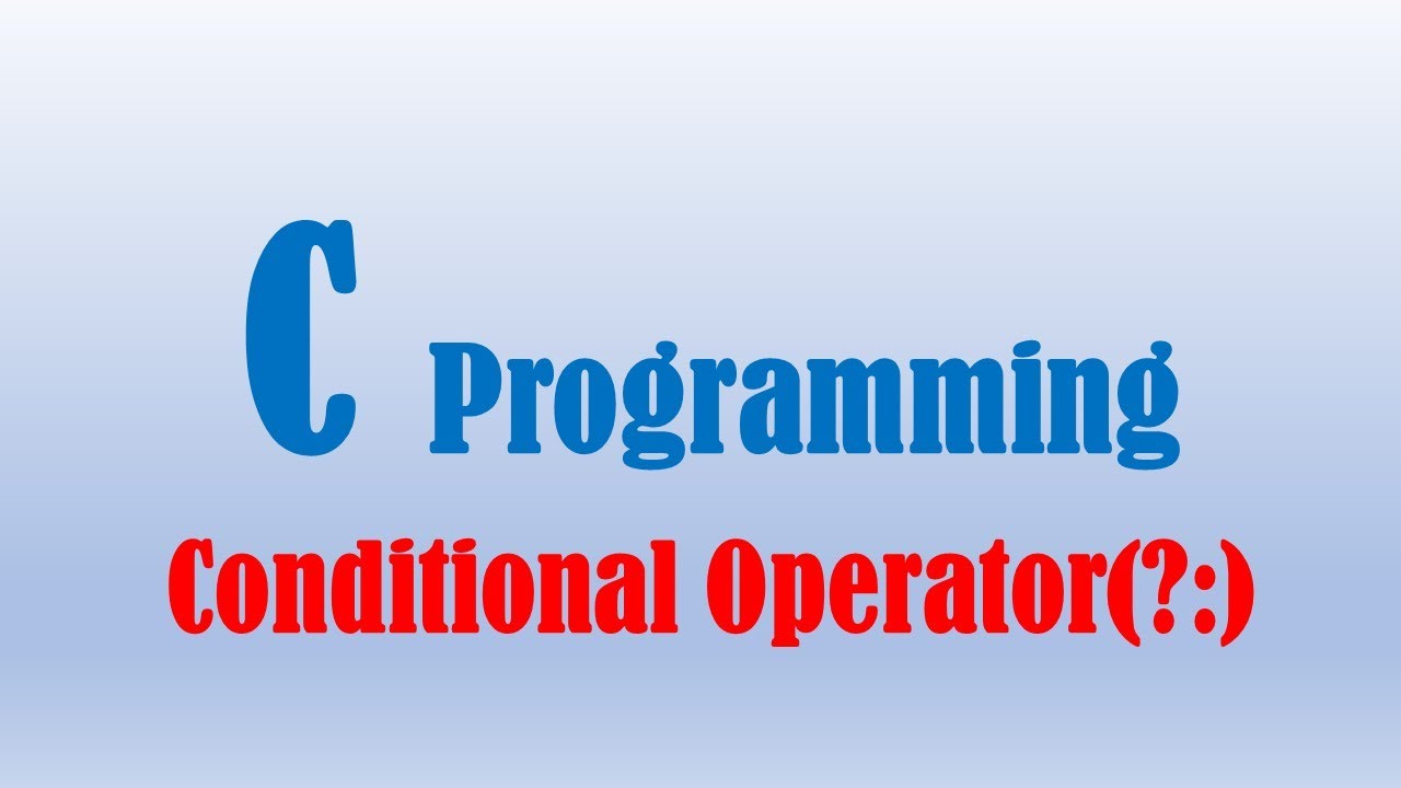 Ternary / Conditional Operator - YouTube