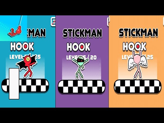 Stickman Hook Level 1-20 Gameplay Walkthrough (Android/iOS) 