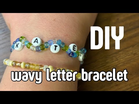 How to make a wavy beaded letter bracelet - easy bracelet tutorial
