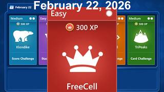 Microsoft Solitaire Collection - FreeCell February 22, 2026 - Easy / Leicht - Daily challenge screenshot 4