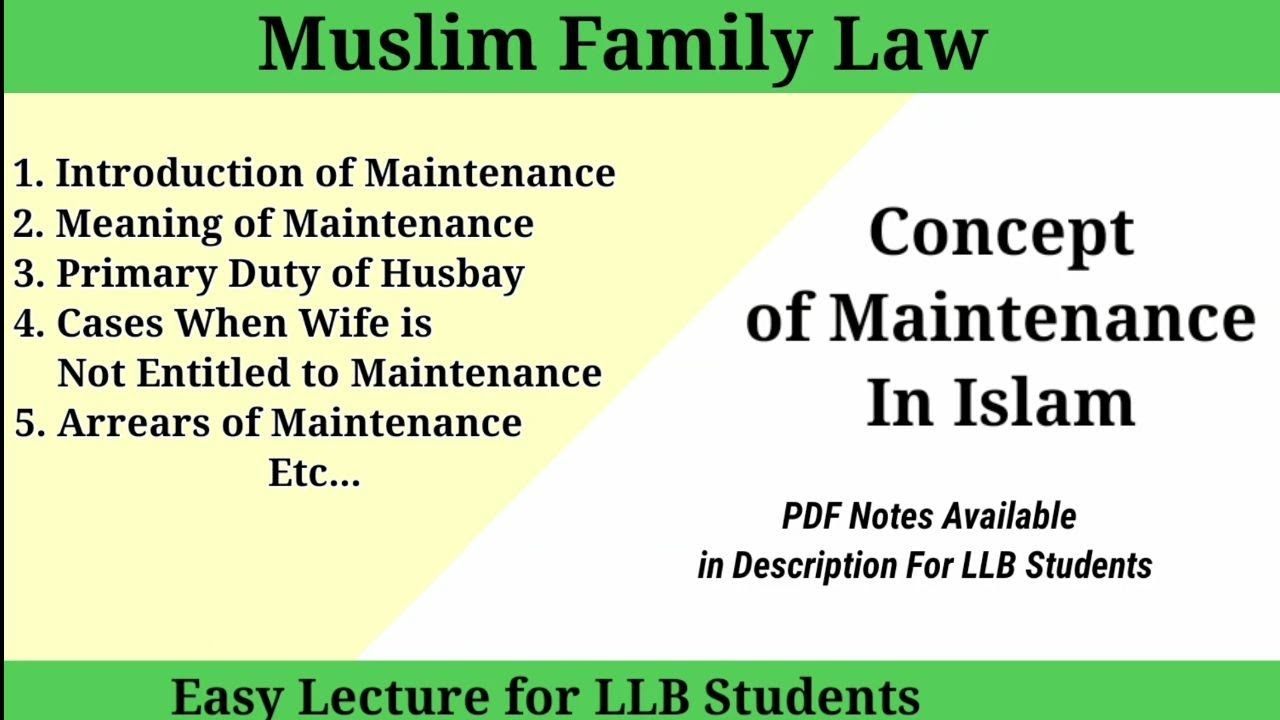 maintenance under muslim law research paper