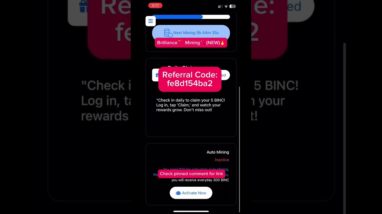 Brilliance Mining Referral Code | New Mining App 2025 