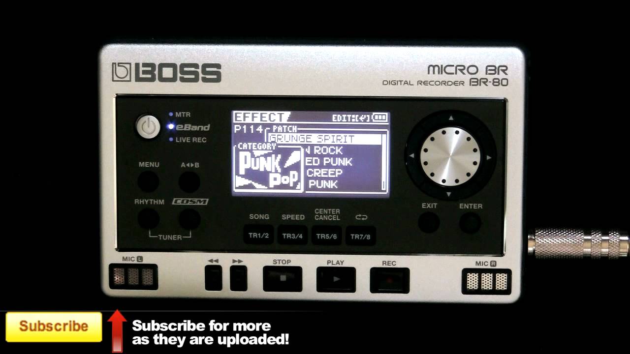 Boss Micro Br 80 Presets Demo Multi Fx Electric Guitar Sounds Pt 2 Youtube