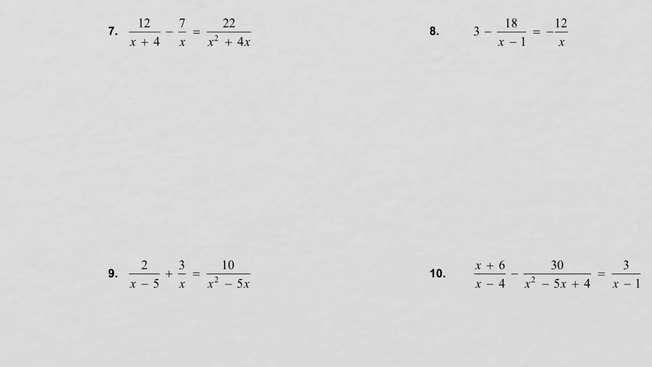 7.5 Solving Rational Equations NOTES - YouTube