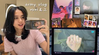 💟 [army vlog | 아미로그] daily life, unboxing jimin photofolio, jungkook golden live on stage online