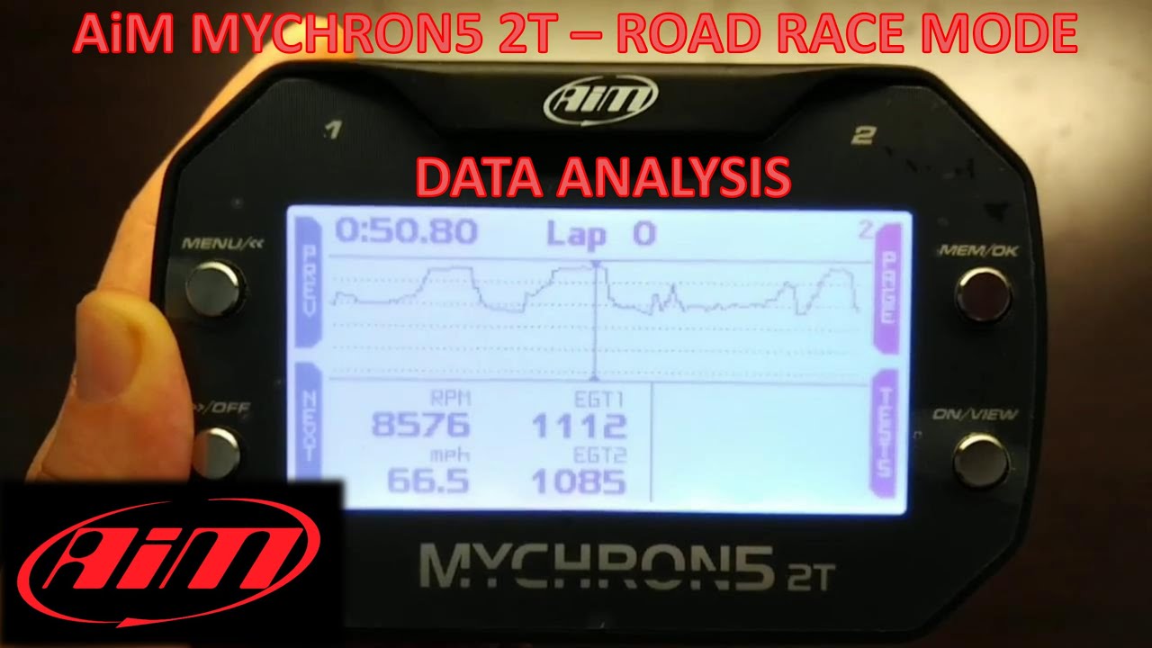 AiM MyChron 5 2T - Road Racing Mode Data Analysis - YouTube