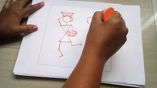 warli easy draw painting