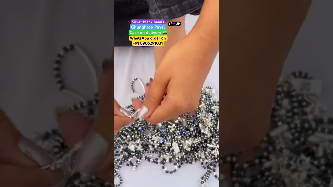 New beautiful designer black beads silver ghunghroo Payal, with 67% discount 