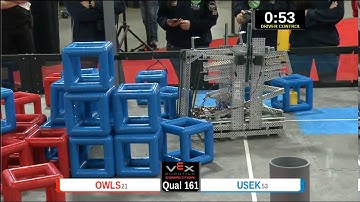 2015 VEXU Q161 - OWLS vs USEK - 31 to 3-Division Div-VEX U-VEX Worlds 2015