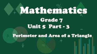 Grade 7 Mathematics Unit 5 Part 3: Perimeter and Area of a Triangle