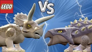 TRICERATOPS VS ANQUILOSSAURO - LEGO Jurassic World | JURASSIC BATTL...
