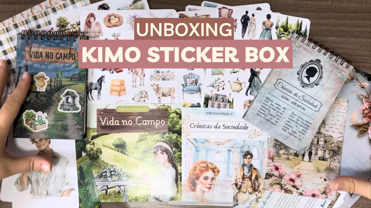 Kimo Sticker Box Vida no Campo + Crônicas da Sociedade | Unboxing + art journal
