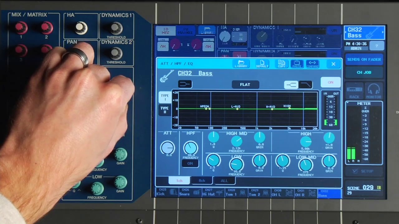 How to EQ and Compress a Bass Guitar Yamaha M7CL YouTube