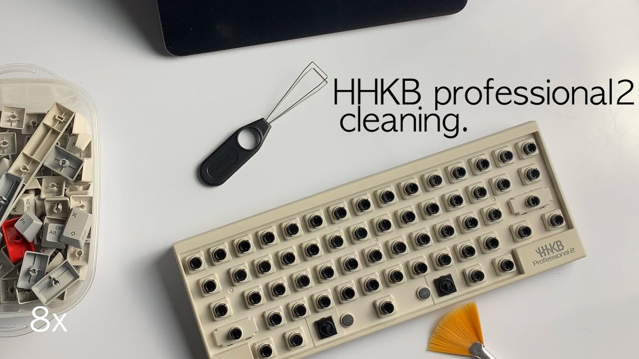 hhkb professional2 keyboard cleaning sound (stock, no talking, 8min