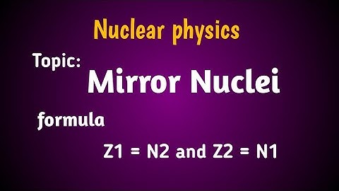 Mirror Nuclei, ( Nuclear physics