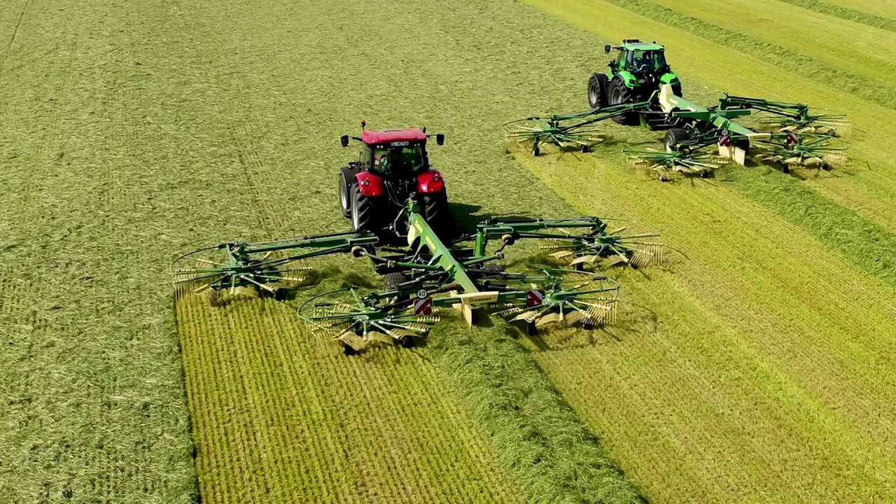 Swadro TC1250 und TC 1370 – KRONE Vierkreiselschwader - YouTube