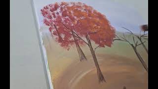 acrylic painting on the desk #nature #trees