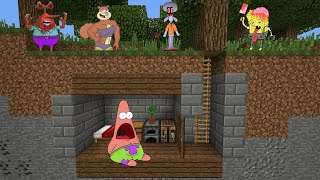 Minecraft Speedrunner VS 4 Hunters  | Spongebob Animation