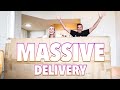 IT FINALLY CAME! UNBOXING OUR COUCH AFTER BUYING A COUCH ON AMAZON 📦  MASSIVE FURNITURE DELIVERY