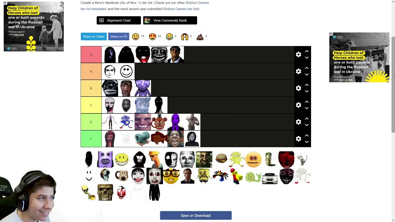 Create a Evade Nextbots roblox Tier List - TierMaker