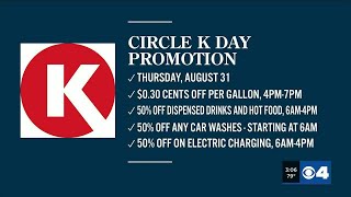 Circle K offering discount on gas Thursday