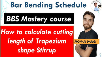How to calculate cutting length of trapezium shape stirrup | BBS Mastery course | #BBS course |Mohan