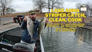 Lake Anna Striper Catch, Clean, Cook | Part 1: Scopin' Stripes | Winter Striper Fishing Lake Anna